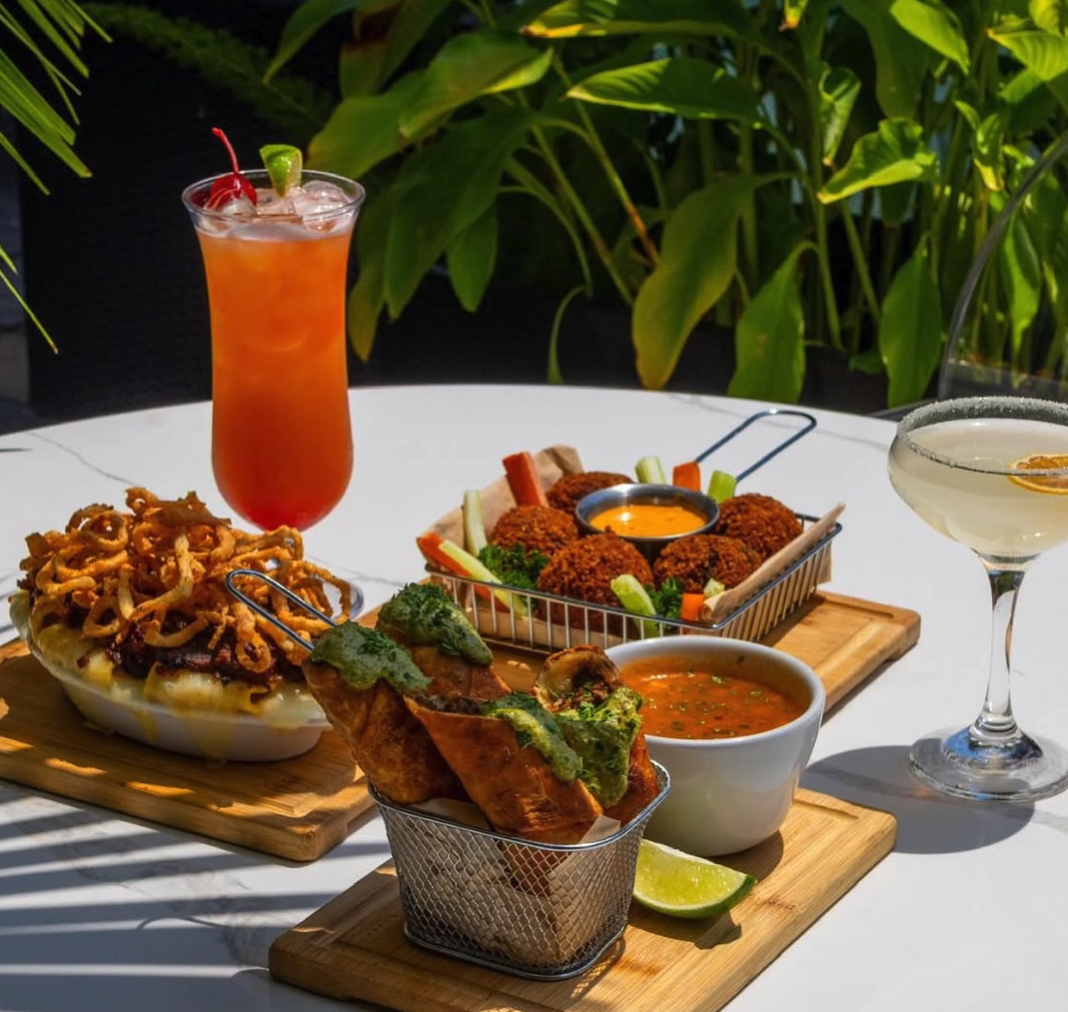 Food and cocktail spread